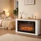 Chimenea Eléctrica de Pie 900/1800W Mueble para TV 55" 12 Colores de Llama 3D 5 Brillos Control Remoto para 35㎡ Blanco Chimenea Eléctrica de Pie 900/1800W Mueble para TV 55" 12 Colores de Llama 3D 5 Brillos Control Remoto para 35㎡ Blanco