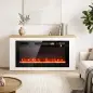 Chimenea Eléctrica de Pie 900/1800W Mueble para TV 55" 12 Colores de Llama 3D 5 Brillos Control Remoto para 35㎡ Blanco Chimenea Eléctrica de Pie 900/1800W Mueble para TV 55" 12 Colores de Llama 3D 5 Brillos Control Remoto para 35㎡ Blanco