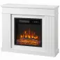 Chimenea Eléctrica Decorativa 1800W con Repisa Efecto Llama 5 Brillos Termostato Temporizador Mando para TV 38" Blanco