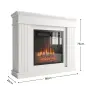 Chimenea Eléctrica Decorativa 1800W con Repisa Efecto Llama 5 Brillos Termostato Temporizador Mando para TV 38" Blanco Chimenea Eléctrica Decorativa 1800W con Repisa Efecto Llama 5 Brillos Termostato Temporizador Mando para TV 38" Blanco