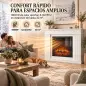 Chimenea Eléctrica Decorativa 1800W con Repisa Efecto Llama 5 Brillos Termostato Temporizador Mando para TV 38" Blanco Chimenea Eléctrica Decorativa 1800W con Repisa Efecto Llama 5 Brillos Termostato Temporizador Mando para TV 38" Blanco