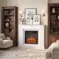 Chimenea Eléctrica Decorativa 1800W con Repisa Efecto Llama 5 Brillos Termostato Temporizador Mando para TV 38" Blanco Chimenea Eléctrica Decorativa 1800W con Repisa Efecto Llama 5 Brillos Termostato Temporizador Mando para TV 38" Blanco