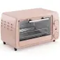 Horno Eléctrico Sobremesa 10L 750W Horno Eléctrico Pequeño Temperatura 230 ℃ y Temporizador 36,5x26x22 cm Rosa