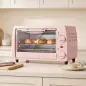 Horno Eléctrico Sobremesa 10L 750W Horno Eléctrico Pequeño Temperatura 230 ℃ y Temporizador 36,5x26x22 cm Rosa
