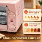Horno Eléctrico Sobremesa 10L 750W Horno Eléctrico Pequeño Temperatura 230 ℃ y Temporizador 36,5x26x22 cm Rosa