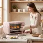 Horno Eléctrico Sobremesa 10L 750W Horno Eléctrico Pequeño Temperatura 230 ℃ y Temporizador 36,5x26x22 cm Rosa