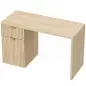 Escritorio Reversible 120 cm con Cajón Armario Balda Ajustable y Tablero Grueso para Espacios Pequeños Oficina Roble