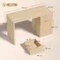 Escritorio Reversible 120 cm con Cajón Armario Balda Ajustable y Tablero Grueso para Espacios Pequeños Oficina Roble