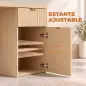 Escritorio Reversible 120 cm con Cajón Armario Balda Ajustable y Tablero Grueso para Espacios Pequeños Oficina Roble