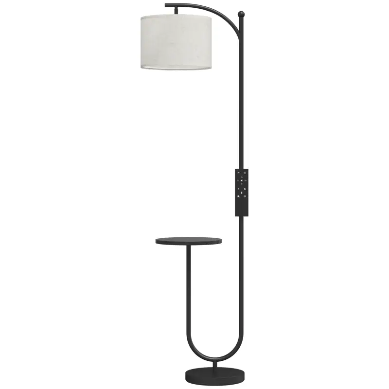 Lámpara de Pie LED Regulable con Estante 11 Temperaturas y Brillos Pantalla Ajustable Mando RF Interruptor de Pie Negro Lámpara de Pie LED Regulable con Estante 11 Temperaturas y Brillos Pantalla Ajustable Mando RF Interruptor de Pie Negro