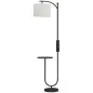 Lámpara de Pie LED Regulable con Estante 11 Temperaturas y Brillos Pantalla Ajustable Mando RF Interruptor de Pie Negro