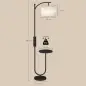 Lámpara de Pie LED Regulable con Estante 11 Temperaturas y Brillos Pantalla Ajustable Mando RF Interruptor de Pie Negro Lámpara de Pie LED Regulable con Estante 11 Temperaturas y Brillos Pantalla Ajustable Mando RF Interruptor de Pie Negro