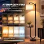 Lámpara de Pie LED Regulable con Estante 11 Temperaturas y Brillos Pantalla Ajustable Mando RF Interruptor de Pie Negro Lámpara de Pie LED Regulable con Estante 11 Temperaturas y Brillos Pantalla Ajustable Mando RF Interruptor de Pie Negro