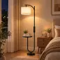 Lámpara de Pie LED Regulable con Estante 11 Temperaturas y Brillos Pantalla Ajustable Mando RF Interruptor de Pie Negro Lámpara de Pie LED Regulable con Estante 11 Temperaturas y Brillos Pantalla Ajustable Mando RF Interruptor de Pie Negro