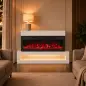 Chimenea Eléctrica de Pie/Pared 900/1800W con Tira LED 3 Caras Mueble TV 55" 12 Colores de Llama Control Remoto Blanco