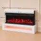 Chimenea Eléctrica de Pie/Pared 900/1800W con Tira LED 3 Caras Mueble TV 55" 12 Colores de Llama Control Remoto Blanco Chimenea Eléctrica de Pie/Pared 900/1800W con Tira LED 3 Caras Mueble TV 55" 12 Colores de Llama Control Remoto Blanco