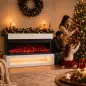 Chimenea Eléctrica de Pie/Pared 900/1800W con Tira LED 3 Caras Mueble TV 55" 12 Colores de Llama Control Remoto Blanco Chimenea Eléctrica de Pie/Pared 900/1800W con Tira LED 3 Caras Mueble TV 55" 12 Colores de Llama Control Remoto Blanco