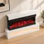 Chimenea Eléctrica de Pie/Pared 900/1800W con Tira LED 3 Caras Mueble TV 55" 12 Colores de Llama Control Remoto Blanco Chimenea Eléctrica de Pie/Pared 900/1800W con Tira LED 3 Caras Mueble TV 55" 12 Colores de Llama Control Remoto Blanco