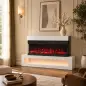 Chimenea Eléctrica de Pie/Pared 900/1800W con Tira LED 3 Caras Mueble TV 55" 12 Colores de Llama Control Remoto Blanco Chimenea Eléctrica de Pie/Pared 900/1800W con Tira LED 3 Caras Mueble TV 55" 12 Colores de Llama Control Remoto Blanco