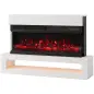 Chimenea Eléctrica de Pie/Pared 900/1800W con Tira LED 3 Caras Mueble TV 55" 12 Colores de Llama Control Remoto Blanco Chimenea Eléctrica de Pie/Pared 900/1800W con Tira LED 3 Caras Mueble TV 55" 12 Colores de Llama Control Remoto Blanco
