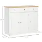 Aparador de Cocina Mueble Auxiliar de Almacenaje para Comedor Salón Estilo Moderno Antivuelco 101x40x85 cm Blanco