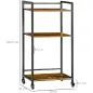Carro de Almacenamiento con 3 Estantes Soporte de Impresora para Oficina Estudio 50x35x100,5 cm Marrón Rústico