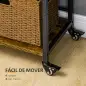 Carro de Almacenamiento con 3 Estantes Soporte de Impresora para Oficina Estudio 50x35x100,5 cm Marrón Rústico