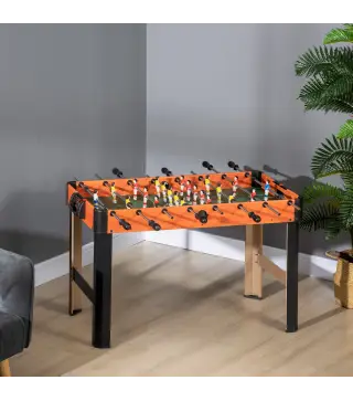 Futbolín con Soporte para Niños de +7 Años con 2 Bolas Marcadores 22 Jugadores para Familias 118x104x69 cm Negro