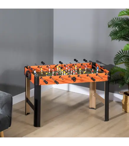 Futbolín con Soporte para Niños de +7 Años con 2 Bolas Marcadores 22 Jugadores para Familias 118x104x69 cm Negro