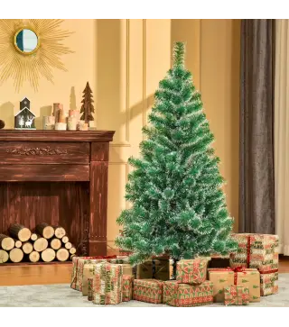 Árbol de Navidad Artificial de 150 cm con 416 Ramas Decoración Navideña para Interior Fiestas Ø75x150 cm Verde