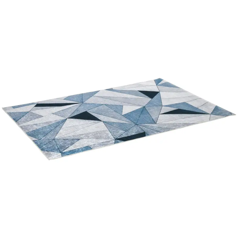 Alfombra de Salón Moderna de Terciopelo 230x160 cm Alfombra Geométrica con Base Antideslizante Multicolor