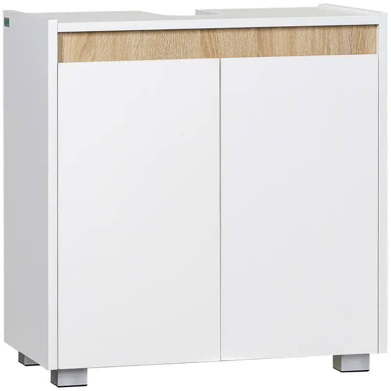 Mueble para Debajo del Lavabo Armario Bajo con 2 Puertas y Almacenamiento Interior 57x33x60 cm Blanco