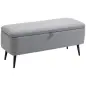 Banco de Almacenamiento con Tapa Abatible y Patas de Acero para Dormitorio Salón Entrada 101x38,5x44,5 cm Gris