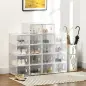 Organizador de Zapatos Modular Estantería Modulable con 18 Cubos Puertas Magnéticas 25x35x19 cm Transparente
