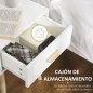Juego de 2 Mesitas de Noche con Cajón y Patas de Madera para Dormitorio Salón Cama Oficina 40,5x30,5x60 cm Blanco