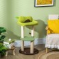 Árbol Rascador para Gatos con Cama en Forma de Aguacate Plataforma Postes de Sisal y Bola Colgante Ø44x83cm Verde