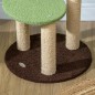 Árbol Rascador para Gatos con Cama en Forma de Aguacate Plataforma Postes de Sisal y Bola Colgante Ø44x83cm Verde