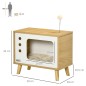 Cama Cueva para Gatos Estilo Televisor con Cojín Lavable y Bola de Juguete 50x28x43 cm Roble