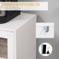 Aparador de Cocina con 3 Puertas de Vidrio y Botellero en Forma X para 4 Botellas 90x37x75 cm Blanco