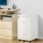 Cajonera de Oficina Mueble Auxiliar con 2 Cajones Cierre con Llave para Estudio Despacho 43x45x72 cm Blanco