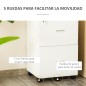Cajonera de Oficina Mueble Auxiliar con 2 Cajones Cierre con Llave para Estudio Despacho 43x45x72 cm Blanco