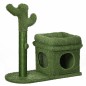 Árbol Rascador para Gatos Diseño de Cactus con Cama Cueva Poste de Sisal y Bola Colgante 68x30x67 cm Verde