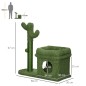 Árbol Rascador para Gatos Diseño de Cactus con Cama Cueva Poste de Sisal y Bola Colgante 68x30x67 cm Verde