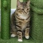 Árbol Rascador para Gatos Diseño de Cactus con Cama Cueva Poste de Sisal y Bola Colgante 68x30x67 cm Verde