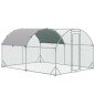 Gallinero de Exterior Grande para 6-12 Gallinas de Acero Galvanizado con Techo de Tela Oxford 2,8x3,8x1,97m Plata Gallinero de Exterior Grande para 6-12 Gallinas de Acero Galvanizado con Techo de Tela Oxford 2,8x3,8x1,97m Plata
