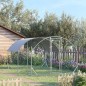 Gallinero de Exterior Grande para 6-12 Gallinas de Acero Galvanizado con Techo de Tela Oxford 2,8x3,8x1,97m Plata