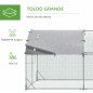 Gallinero de Exterior Grande para 6-12 Gallinas de Acero Galvanizado con Techo de Tela Oxford 2,8x3,8x1,97m Plata Gallinero de Exterior Grande para 6-12 Gallinas de Acero Galvanizado con Techo de Tela Oxford 2,8x3,8x1,97m Plata