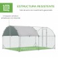 Gallinero de Exterior Grande para 6-12 Gallinas de Acero Galvanizado con Techo de Tela Oxford 2,8x3,8x1,97m Plata