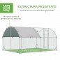 Gallinero de Exterior Grande para 6-12 Gallinas de Acero Galvanizado con Techo de Tela Oxford 2,8x3,8x1,97m Plata Gallinero de Exterior Grande para 6-12 Gallinas de Acero Galvanizado con Techo de Tela Oxford 2,8x3,8x1,97m Plata