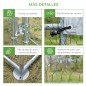 Gallinero de Exterior Grande para 6-12 Gallinas de Acero Galvanizado con Techo de Tela Oxford 2,8x3,8x1,97m Plata Gallinero de Exterior Grande para 6-12 Gallinas de Acero Galvanizado con Techo de Tela Oxford 2,8x3,8x1,97m Plata